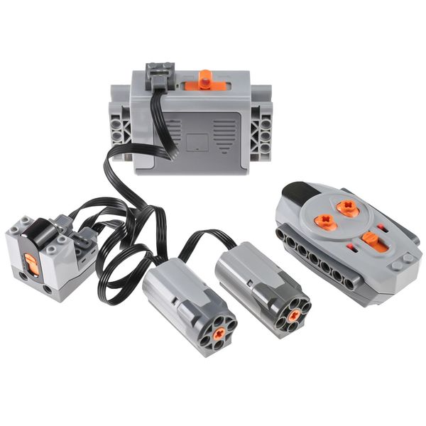 BrickBounty 5 Pcs Motor Set Power Functions Compatible with Lego-Motor-Kit, Technical Parts for STEM Assembled Building Block, Control Function for MOC Bricks