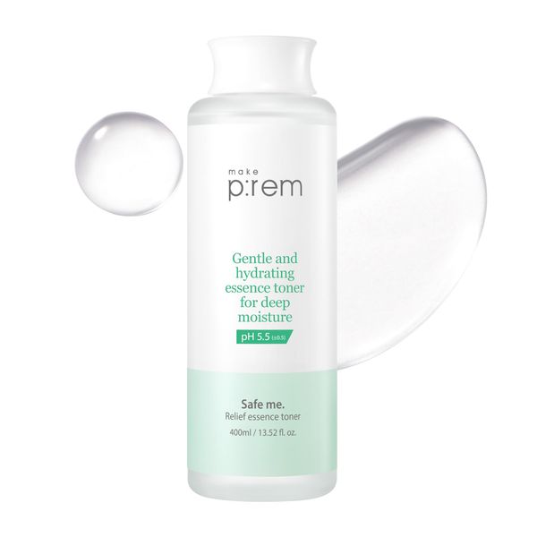 Make Prem Safe Me Relief Essence Toner, 13.5 fl oz (400 ml), Korea, 24H Deep Moisturizing, Daily Toner Weak Acid