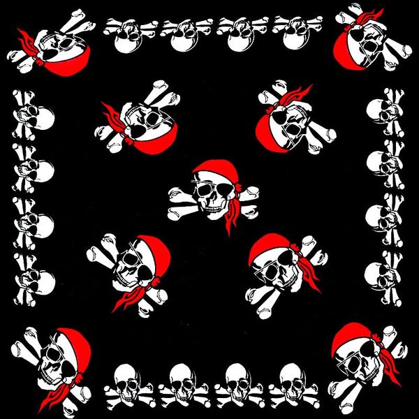 CYNOSURETECH 3 Piece Pirate Bandana Set, Pure Cotton Breathable Casual Bandana, Skull Scarf, Unisex, Motorcycle Riding Accessories