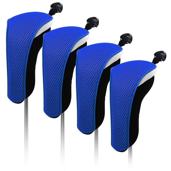 Craftsman Golf 4X Thick Neoprene Black Blue Hybrid Golf Club Head Cover Headcovers (Blue)