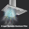 30inch Stainless Steel Wall Mount Range Hood 450CFM Kitchen 3-Speed Vent Button