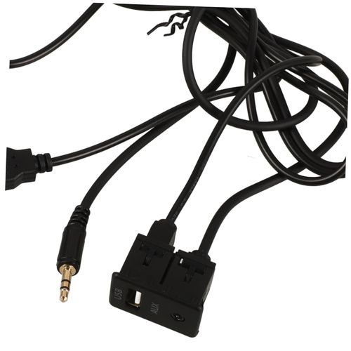 PACKOVE Car Flush Mount USB Extension Cable Audio Jack Extra USB Ports for Car