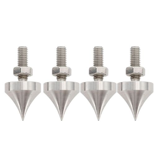 4Pcs Stainless Steel Speaker Spike Shockproof Adjustable Isolation Feet Stand Cone Pad for Turntable Amplifier CD Recorder, Speaker Spikes (M10)