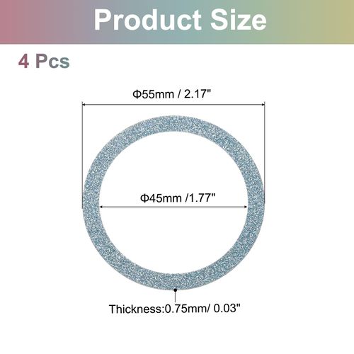 uxcell 4 Pcs Magnetic Adapter Ring, Universal Magnetic Wireless Charger Conversion Kit Sparkle Magnetic Metal Ring Adhesive Sticker Ring for Phone Case, Blue