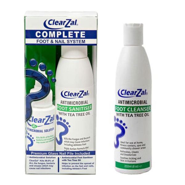 Combo Pack - ClearZal Complete Fungal Nail Treatment | Foot and Nail System + New ClearZal Foot Cleanser - Antifungal and Antimicrobial Foot Wash