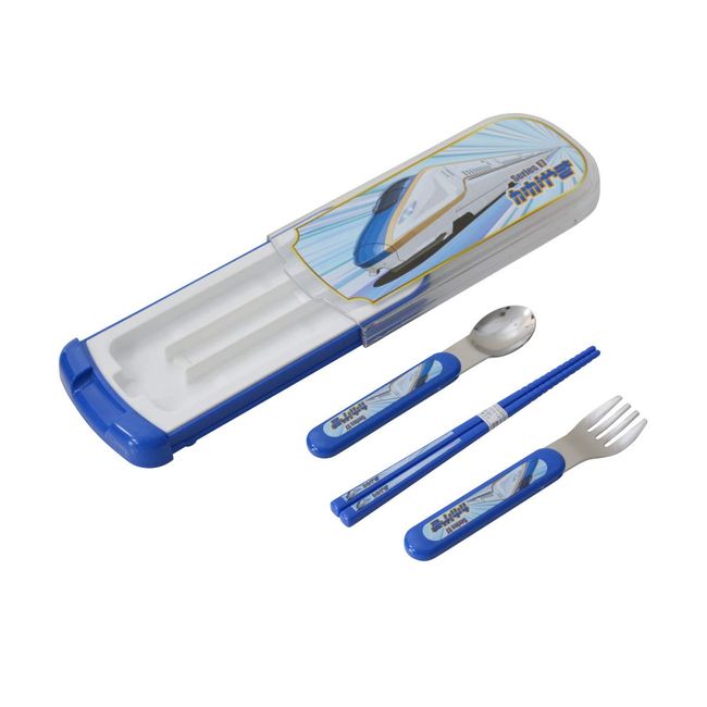 Dishwasher Safe Shinkansen Slide Trio Set, Made in Japan [Hayabusa Kagayaki Doctor Yellow] (Kagayaki (Blue)