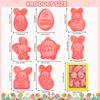 8 Pcs Easter Cookie Cutter Set, 3D Plastic Easter Eggs Bunny Cookie Cutters Rabbit Cookie Stamp for Easter Eggs Molds Biscuit Molds for Easter Baking DIY(Easter-8 pcs)