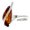 Sterling Silver & Genuine Cognac Baltic Amber Modern Ring - GL402A2