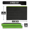 Precision Defined Tool Box Foam - Protective Inserts for Cases, Polyethylene Tool Foam for Cases, Cushion Insert for Toolboxes - Black/Green (45.7 x 30.4 x 5 cm, 3 pack)