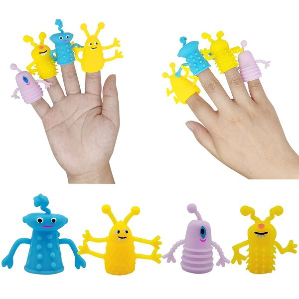 mciskin Monster Finger Puppets,Monster Stretchy Finger Puppets Fidget Toys,Soft Rubber Finger Doll Toys,Halloween Party Favors Finger Role Playing Toys for Kids Goody Bag Filler(8Pcs/Random Color)