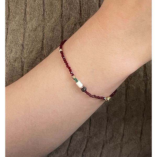 Garnet Red Bead Bracelet, Agate Stone Bracelet