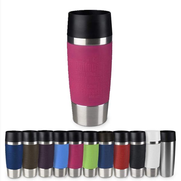 Emsa 513550 Travel Mug Classic | 360 ml | Thermobecher | Isolierbecher | hält 4h heiß/ 8h kalt | 100 Prozent dicht | auslaufsicher | Quick-Press-Verschluss | 360°-Trinköffnung | 1 Stück