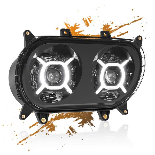 Double LED Headlight DRL Projector Adjustable Beam Lamp for Road Glide 2015-2023