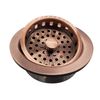 Westbrass D214-11 3-1/2" Post Style Large Kitchen Sink Basket Strainer, 1-Pack, Antique Copper