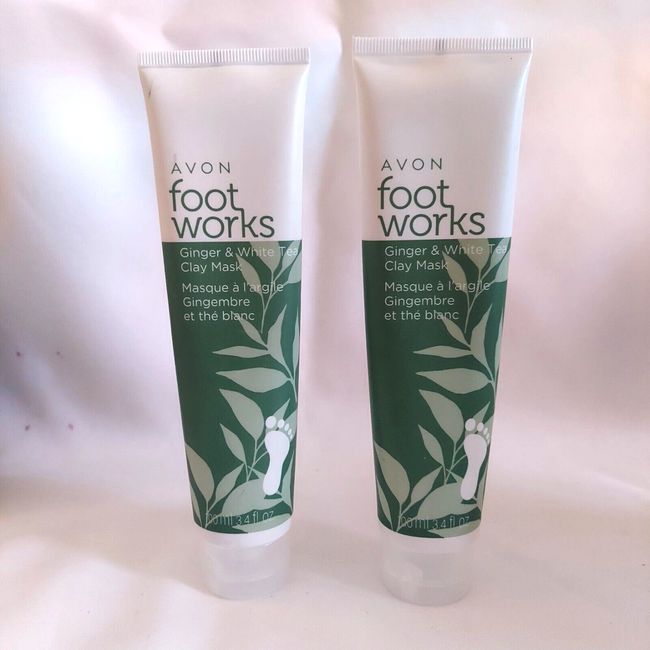 Avon Footworks Ginger & White Clay Mask 3.4 oz. Lot (2)