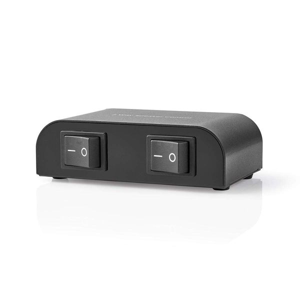 Ex-Pro 2 Way Speaker Switcher Selector Box with Terminal Screw Clamp Connectors 150W Switchable, Black
