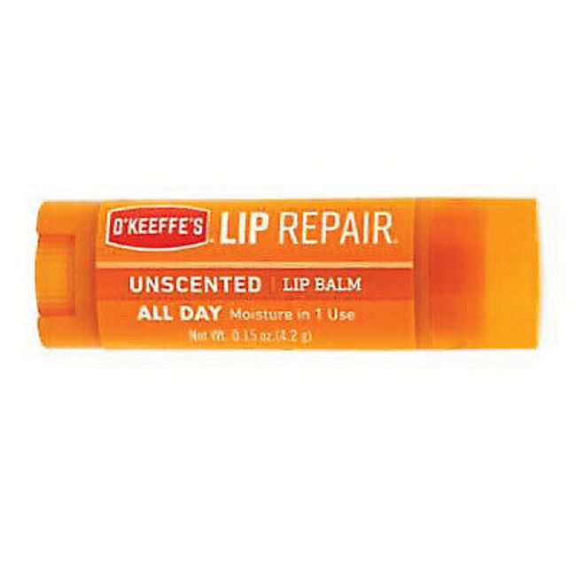 O'Keeffe's Unscented Lip Repair Lip Balm for Dry, Cracked Lips, Stick, 1EA