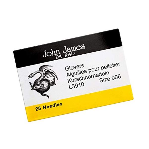 John James 37mm Size 6 Glovers Leather Beading Needles