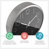 Mebus Wall Clock, Plastic Aluminium, Silver/Black, 30 cm