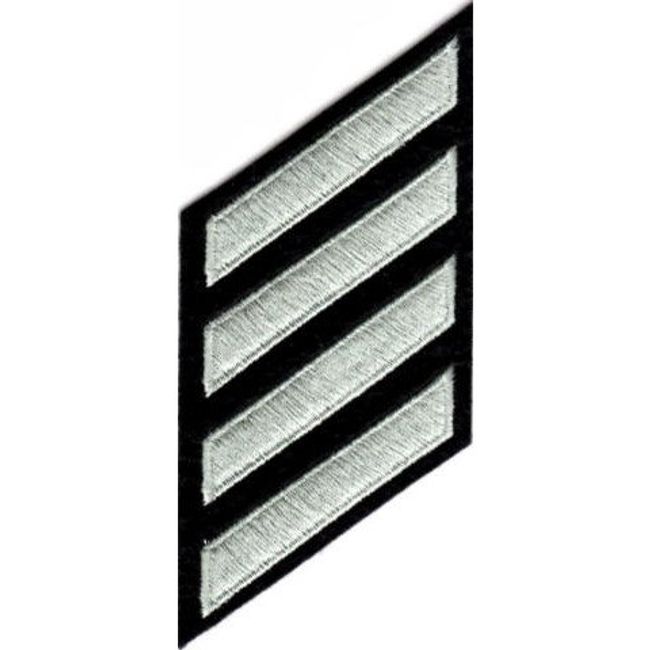 Uniform Service Hash Marks - LAPD Silver Grey on Black Felt Backing - 4 Hashes