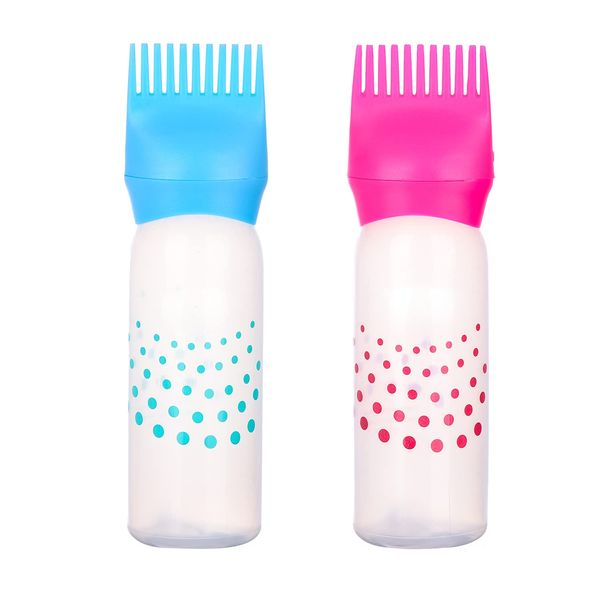 MFUOE 2pcs Applicator Bottle Root Comb Plastic Bottle with Sclae Conveient Squeezable Hair Dye Hair Product