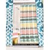 GLOBAL MICROPRINT FABRIC SHOWER CURTAIN ROWS OF TEXTILE PATTERNS