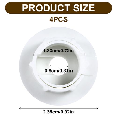 4Pcs Wall Cable Pass Through Grommet, 1'' Plastic Feed Through Bushing, Compatible Wall Hole Routing Kit, Cords Hole Covers Bushing for Cables Wires Furniture (White)