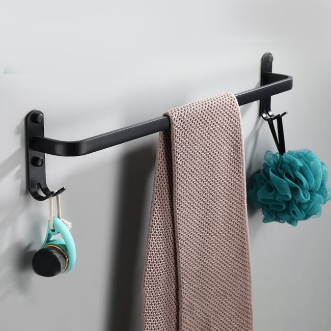 Bathroom Accessories Towel Racks  Towel Rack Aluminum Black Wall