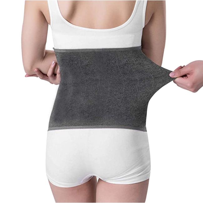 Waist Support Stomach Kidney Warmer Lumbar Support Lower Back Brace Abdominal Binder Slim Waist Trimmer Belt Thin Soft Cashmere Waistband for Warming Kidney Pain Relief C Section Surgical Recovery