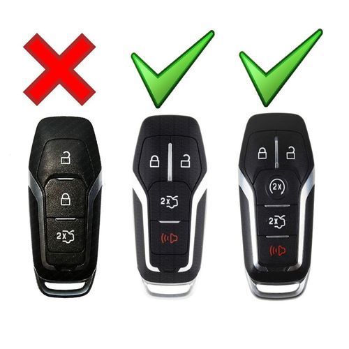 iJDMTOY Glossy Black Carbon Fiber Pattern Exact Fit Key Fob Shell w/Keychain Compatible with Ford/Lincoln 4/5-Button Intelligent Access Smart Key