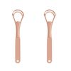 JOSALINAS 2PCS Tongue Cleaners Wide-head Double Blades Scrapers For Oral Care, Rose Gold Color