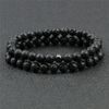 Hemasa 6mm Beads Stone Bracelets For Women/Girls Black Matte-2