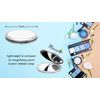 Make today crazy amazing [MOT22] Motivational statement folding compact pocket mirror - silver round circle shape