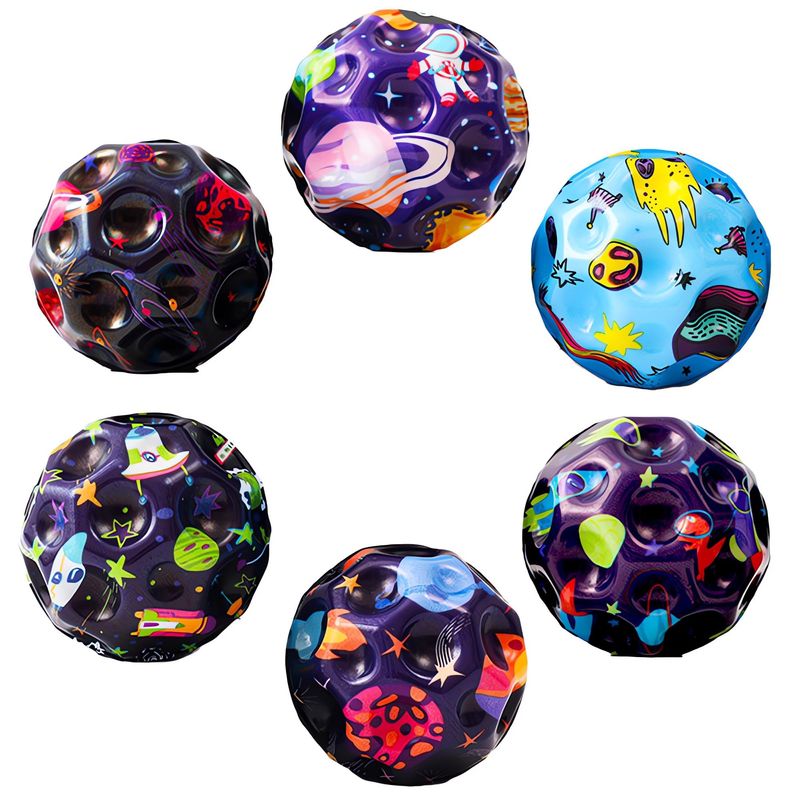 6 Pièces Moon Ball 7 Cm - Balles Rebondissantes Extrêmes - Super Rebond Haut Pour Enfants Et Fêtes - Jouet Anti-Stress