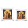Golden Retriever and Black Cat Throw Pillow