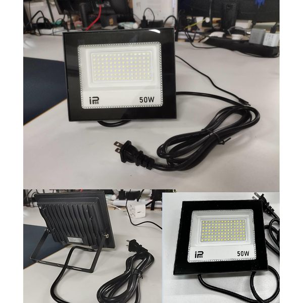 LED Floodlight, 50 W, IP66 Waterproof, Work Light, 8000 LM, 800 W Equivalent Flood Light, Energy Saving, High Brightness, Grounded Plug, PSE Compatible, 1.8M Cord, Work Light, Parking Lot Light,