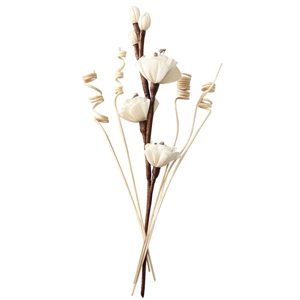 abiducns Reed Diffuser Sticks,Reed Diffuser Sticks Flowers,Reed Diffusers for Home,Bathroom Diffuser,Diffuser Set with Sticks,Natural Flower,White/Brown