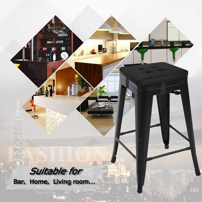 baibu Set of 2 Rectangle Bar Stool Cushions, Non-Slip Dining Bar