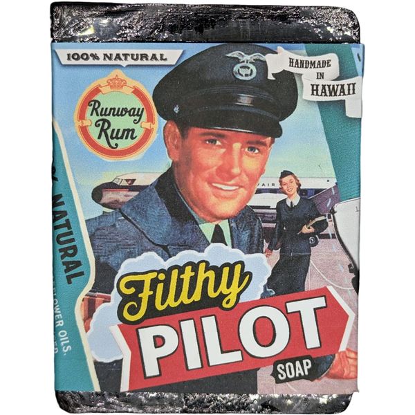Filthy Pilot Runway Rum All Natural Spiced Soap Bar, Black