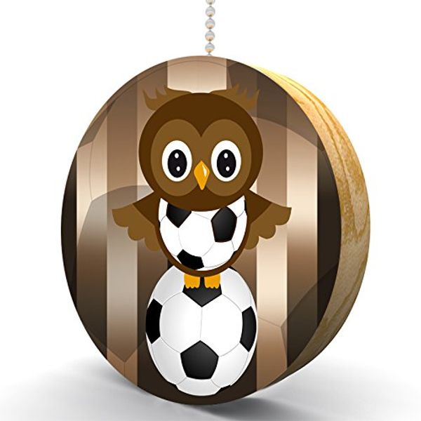 Soccer Owl Hardwood Oak Fan/Light Pull