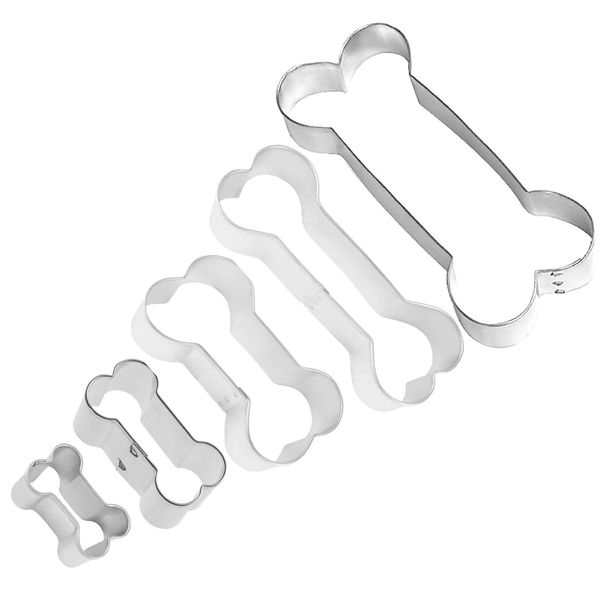 5 Piece Dog Bone Treat Cookie Cutters Set NEW! Puppy Metal Pet Animal Shelter Tr