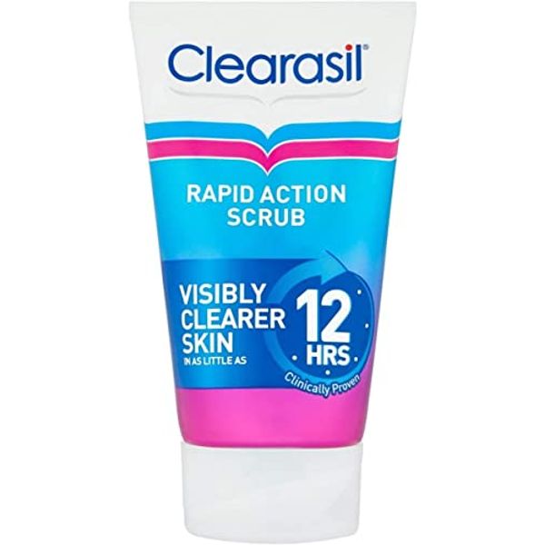 Clearasil Rapid Action Exfoliating Scrub, For Acne Prone Skin, Unclog Pores, Reduces Blackheads, Pimples & Excess Oil, Everyday Spots Prevention, 125 ml