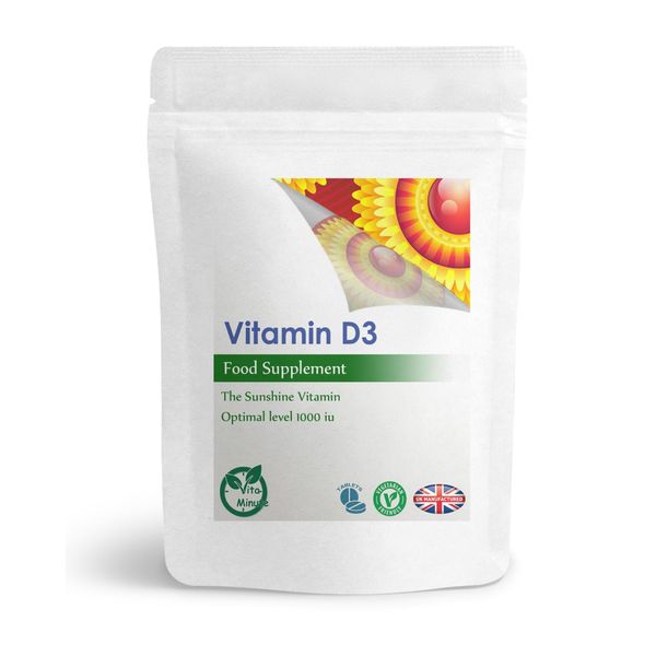 100 x Vitamin D3 1000iu (Vegetarian) Tablets, Teeth Bones Immune System Support