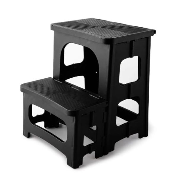 Vision4ever 1x Folding Double Step Stool Heavy Duty Non Slip Multi Purpose Home Kitchen