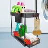 2 Tier Under Sink Organizer Sliding Storage Drawer Kitchen Bathroom Cabinet