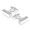 Charles William Silver Rectangular Bar Barrel Cufflinks Polished Groom