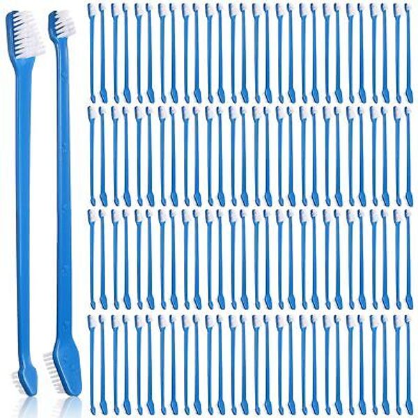 200 Pcs Dog Toothbrush Double Headed Dog Pet Toothbrush Long Handle Dog Tooth...