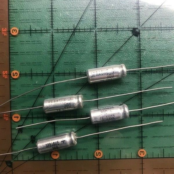 Sprague Axial Electrolytic Capacitor 100uF 6v TE1102 105'c Audio 4pcs 