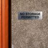Signs ByLITA Basic No Storage Permitted Sign | Powerful Foam Tape (Brushed Silver) - Small