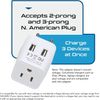 Ceptics Usa Input  European, Egypt Travel Adapter Plug